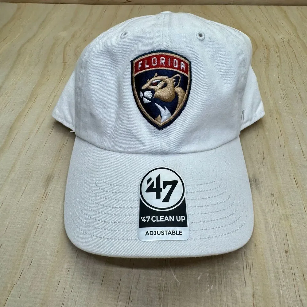 NEW Florida Panthers '47 Clean Up Adjustable Buckle Cap Hat White Cotton